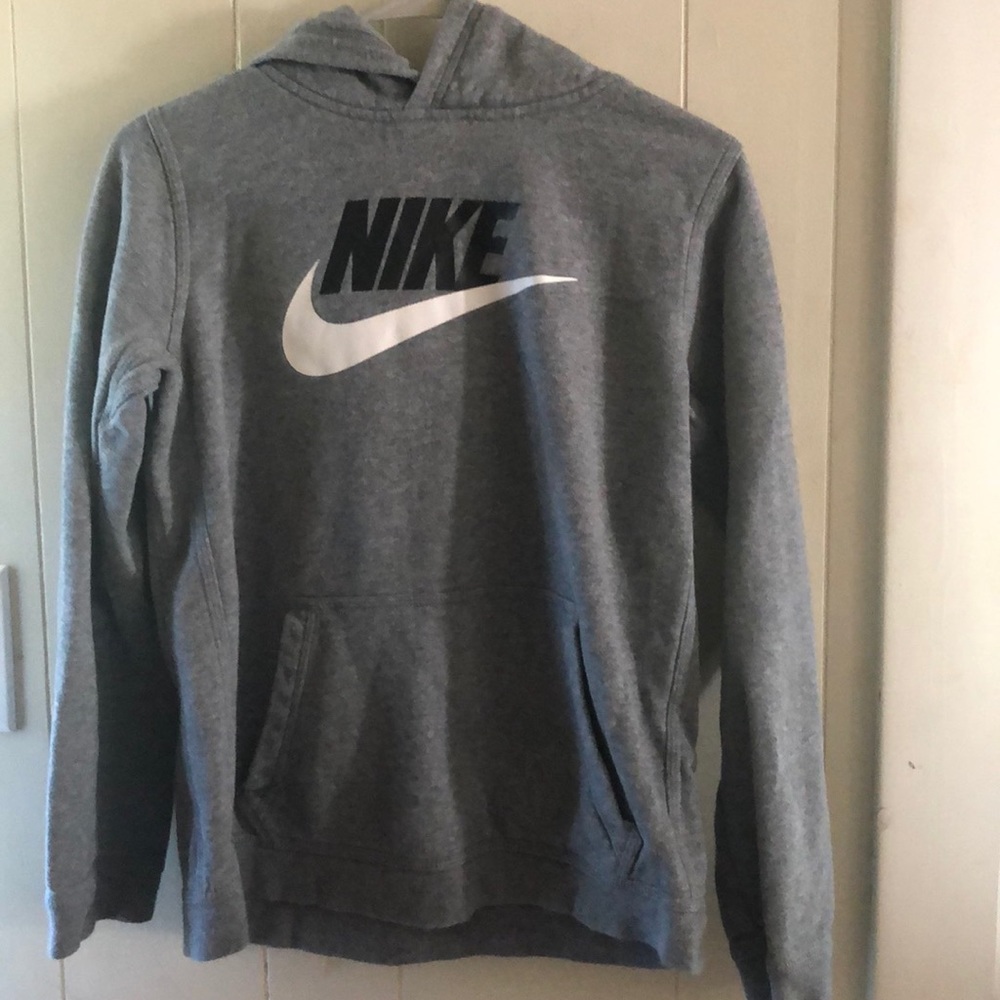 Nike gray hooded sweatshirt boys xl